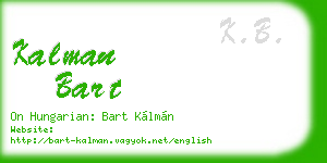 kalman bart business card