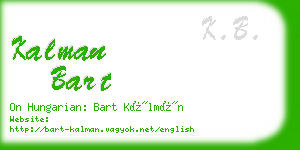 kalman bart business card